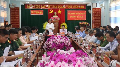 Ban cán sự Đảng UBND tỉnh làm việc với Ban Thường vụ Thị ủy Đông Hòa