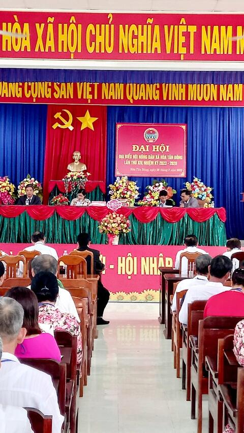 Hội Nông dân xã Hoà Tân Đông tổ chức thành công đại hội đại biểu lần thứ XIV, nhiệm kỳ 2023-2028