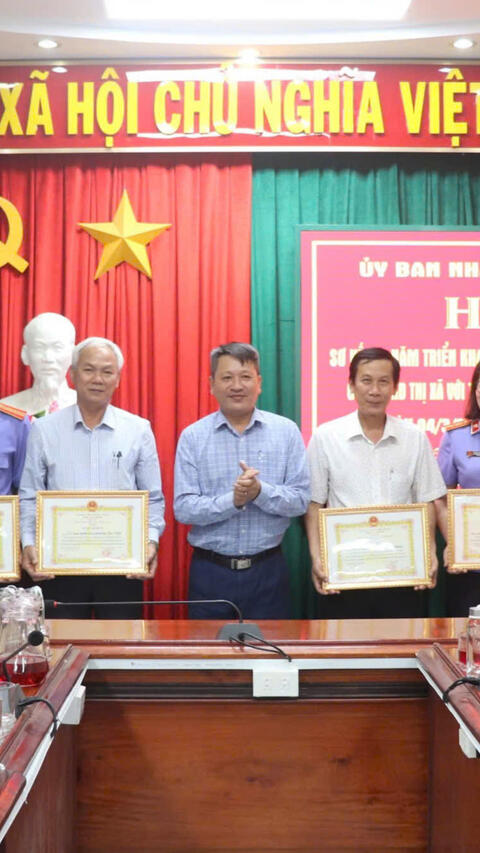 Hội nghị sơ kết triển khai thực hiện quy chế phối hợp giữa UBND thị xã với Tòa án nhân dân, Viện Kiểm sát nhân dân thị xã